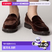 Odile 女士 日本直邮Odette 绒面休闲平底乐福鞋 同色系带设计