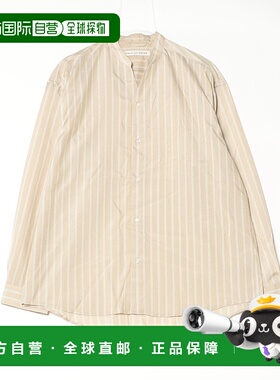 1h可退 日本直邮nano・universe 男士条纹宽松长袖 band 领衬衫 66