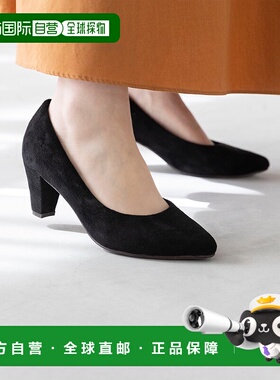 【日本直邮】Menuemenueflyly4E粗跟尖头6高跟鞋（黑色女鞋浅口单