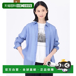 1h可退 日本直邮TRANS WORK 女士大码透视光泽感衬衫 U3M15557__