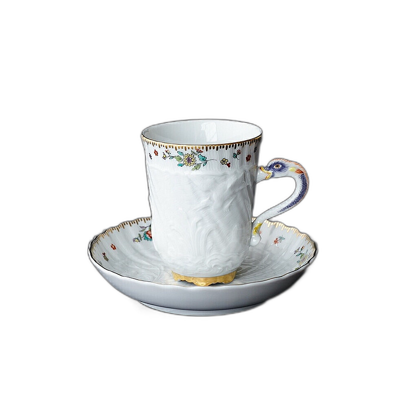日本直邮Meissen 迈森 天鹅 咖啡杯&茶托 05585