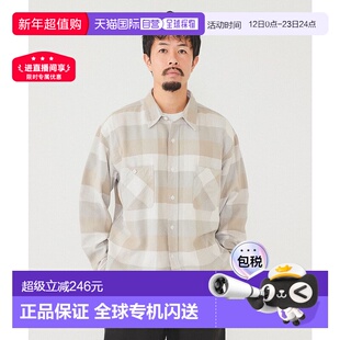 1h可退 日本直邮BEAMS 男士宽松版型格纹法兰绒工作衬衫 11111134