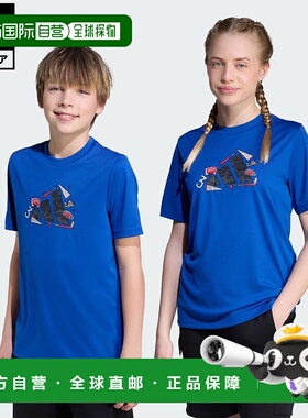 日本直邮 adidas 儿童克莱马克酷迷彩图案T恤 蓝色 [JV5183] 儿童