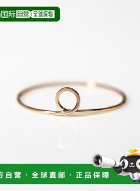 1h可退 日本直邮cui-cui K10YG 黄金 0.4cm 简约圆形细圈戒指 日