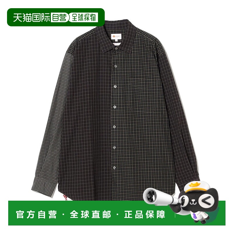 1h可退 日本直邮BEAMS JAPAN 男士宽松版型 长袖格子衬衫 1111124