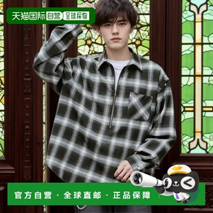 1h可退 日本直邮Rocky Monroe 男女同款 宽松半拉链格子衬衫 多款
