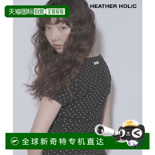 日本直邮Heather 女装 1h可退 HOLiC 蕾丝点缀 短款 Dot蕾丝边T恤