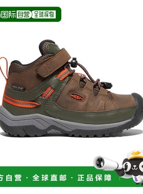 日潮跑腿keen科恩 儿童 Targhee 中帮防水徒步鞋 DarkEarth/Fores