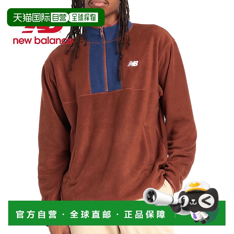 日本直邮New Balance 上衣 男士品牌冬季半拉链宽松绒户外保暖标N