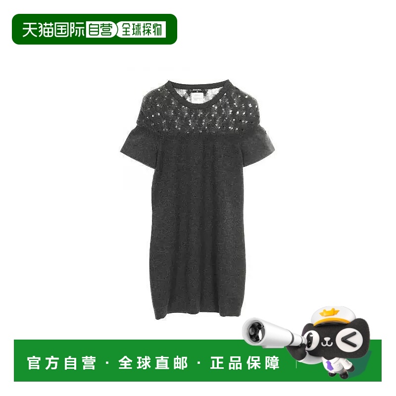 日本直邮中古Chanel香奈儿女B级9新one piece连衣裙帆布上衣灰色