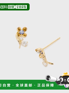 1h可退 日本直邮NOJESS 女士K10花型锆石耳钉 30244112076配饰