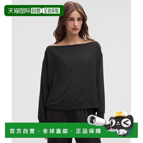 日本直邮lululemon 女款 BeCalm 宽松船领长袖衫 休闲上衣