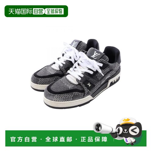 日本直邮中古vintage二奢LouisVuitton路易威登男B级9新帆布鞋黑