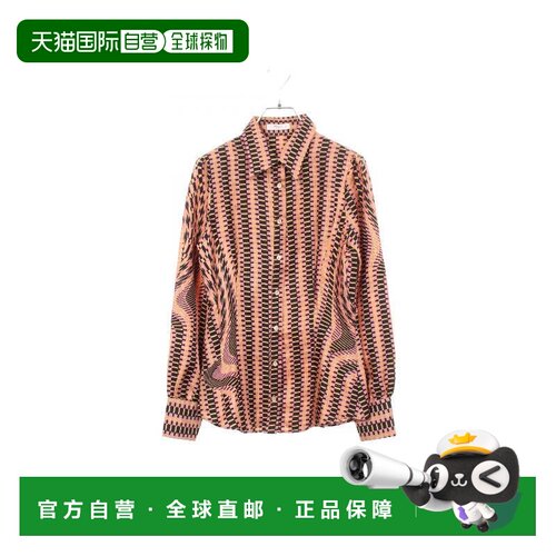 日本直邮中古二奢Prada普拉达女A级95新blouse女士衬衫丝绸上衣粉