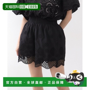 1h可退 日本直邮Three Four Time 女装 全棉刺绣短裤 宽松蕾丝感