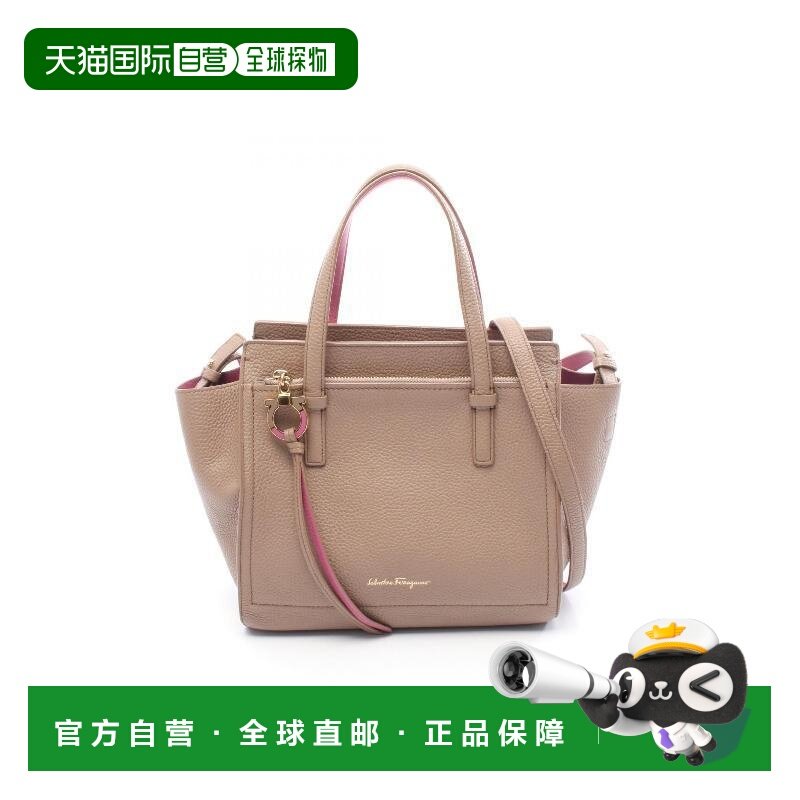 日本直邮中古Ferragamo菲拉格慕女包A级95新Handbag手包牛皮斜挎