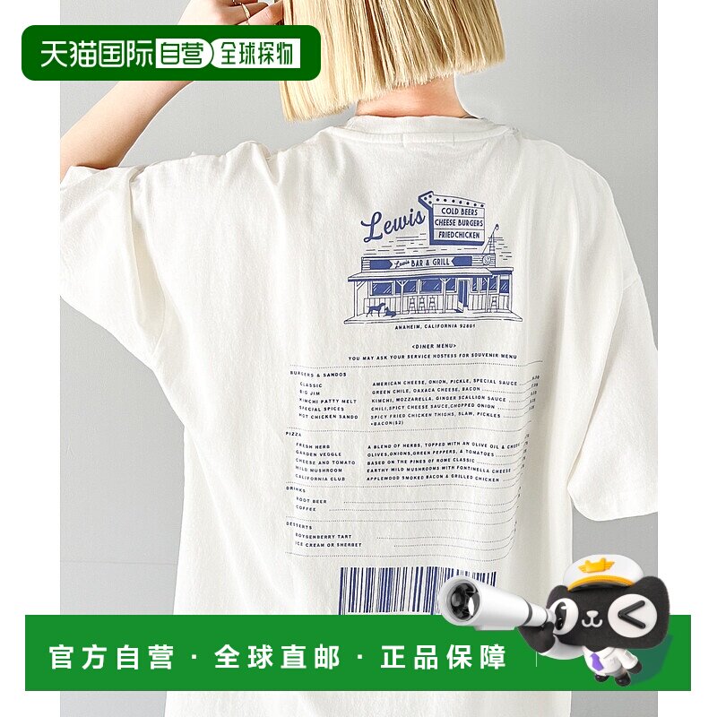 1h可退 日本直邮Java 男女同款复古风格印花休闲T恤 jv1029045纯