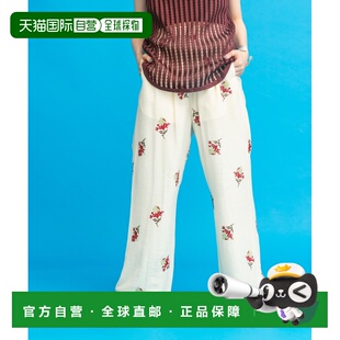 日本直邮KBF 女士刺绣宽松长裤 KB4524F430休闲裤阔腿裤