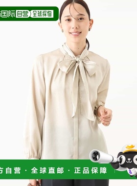 1h可退 日本直邮OFUON女装可拆卸领结缎面衬衫 FIBAD14070