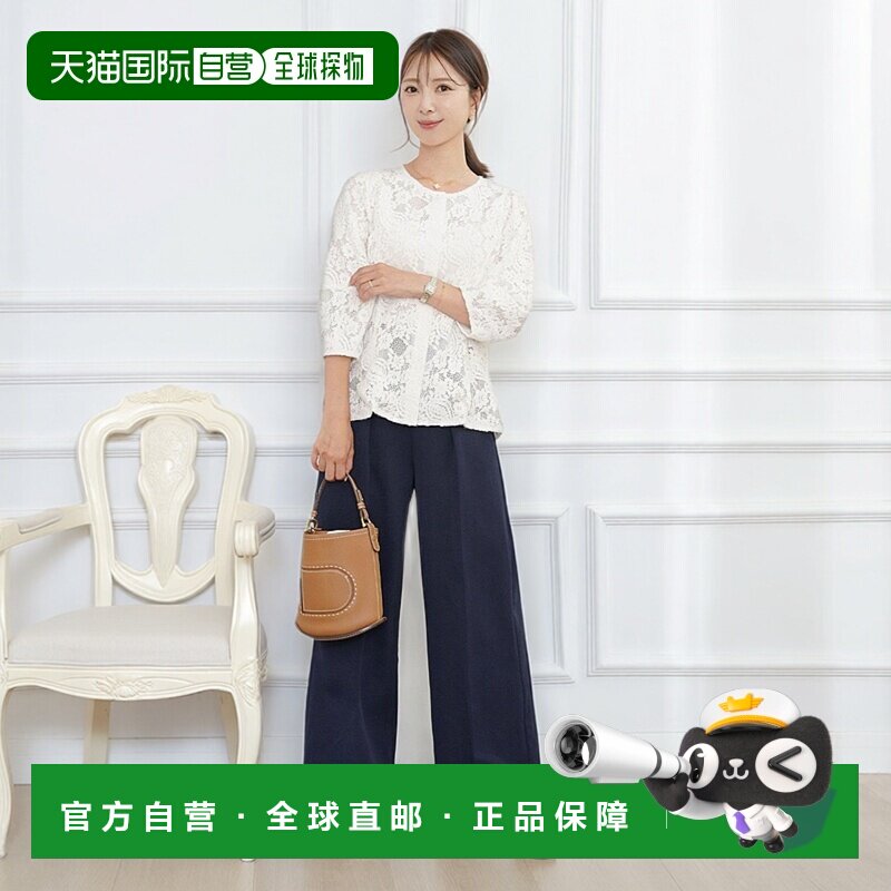 1h可退 日本直邮le reve vaniller 女装 起毛蕾丝灯笼袖七分袖半