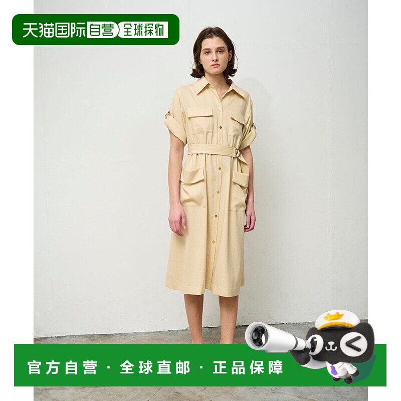 日本直邮GRACE CONTINENTAL 亚麻质感 safari 连衣裙 [GR9467EW01