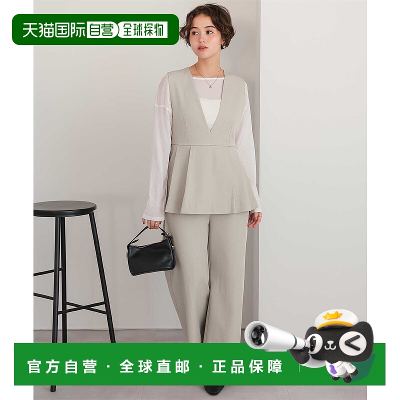 1h可退 日本直邮titivate 女装 V领修身连体裤 美腿直筒设计 显瘦