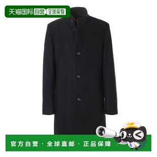 日本直邮Hugo Boss 男士黑色羊毛大衣 mintrax2541 50546551 1026