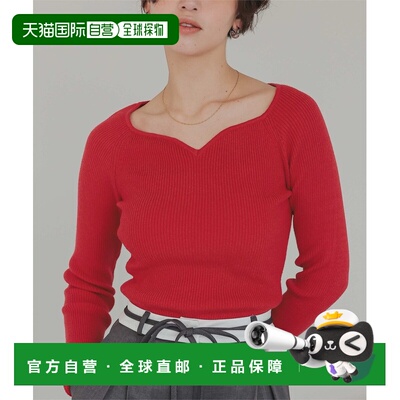 日本直邮titivate 女士心形领 rib针织上衣 AFXT0264针织衫