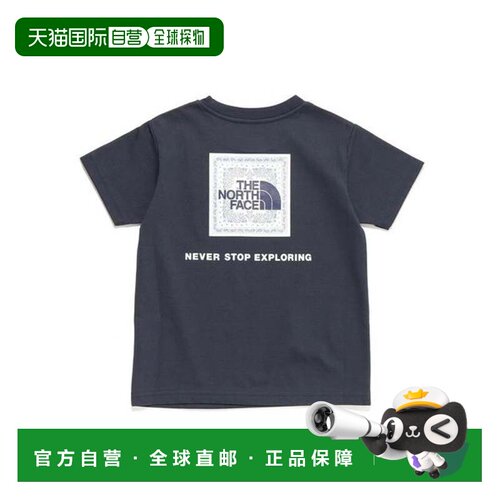日本直邮The North Face T恤 儿童款 短袖方巾图案半袖