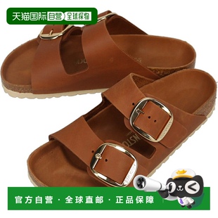 凉鞋 日本直邮BIRKENSTOCK Buckle Big 油性皮革白兰地色1 Arizona