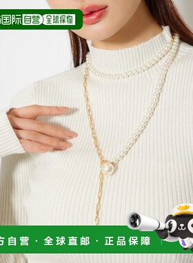 1h可退 日本直邮rienda 女士多用珍珠链条项链 可作颈饰/腰带/包