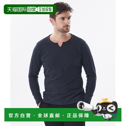 EPOCA UOMO 男士 双面织麻棉混纺长袖T恤 M1P10712__