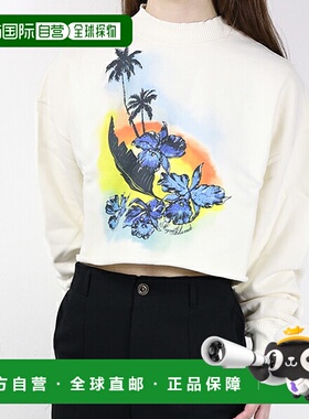 日本直邮MSGM 短款运动衫 3441MDM209 237001 女士短款长袖圆领棉