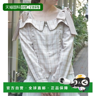 日本直邮axes 罩衫 femme 复古格纹泡泡袖 CI84X25 女装 1h可退