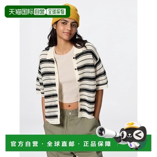日潮跑腿GU极优 镂空条纹针织开衫短袖 30 NATURAL WOMEN XS 3567