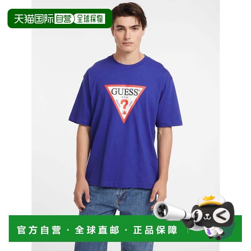 日本直邮GUESS牛仔裤圆领短袖标志性T恤 G7CB图片