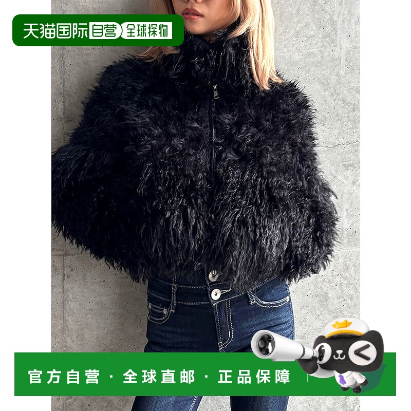 1h可退 日本直邮GYDA 女装 TINY系列拼接仿毛皮外套 宽松半拉链设