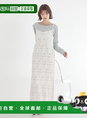 日本直邮earth music&ecology女装花朵后交叉吊带连衣裙 01001372