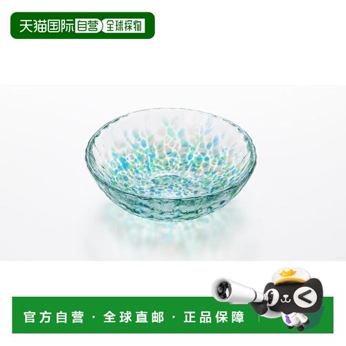 【日本直邮】ADERIA 津轻玻璃津轻花纹浅碗 豇豆色 含礼盒 日本制
