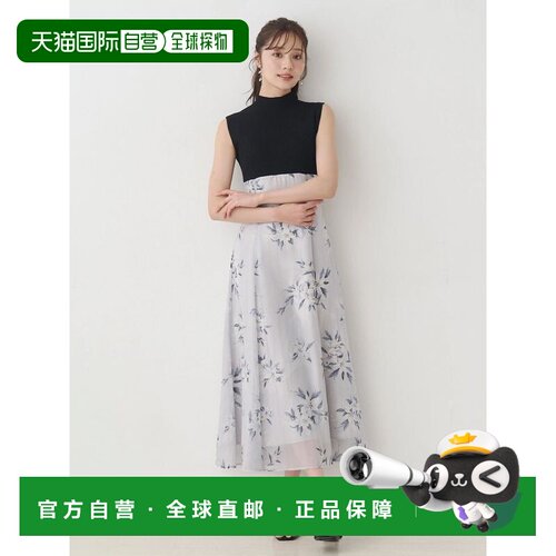 日本直邮MERCURYDUO 女装 花柄拼接后系带连衣裙A字裙 0026303006