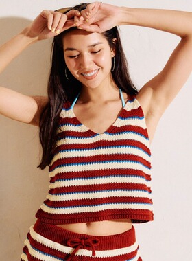 1h可退 日本直邮RIKKA FEMME 女装 多色条纹针织吊带背心 RF6S230