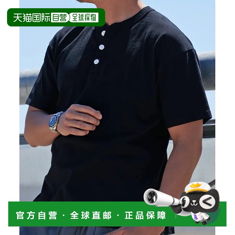 日本直邮Goodwear男女同款亨利领短袖T恤 多色可【付后1h可退】