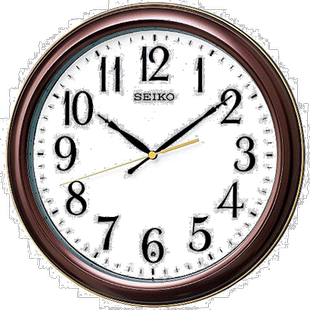 【日本直邮】seiko精工挂钟电波自动对时挂表棕色金属框家居摆件
