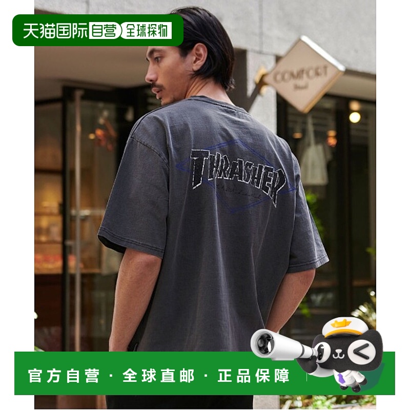 1h可退 日本直邮THRASHER 男女同款钻石logo涂料半袖T恤 TH25SU15