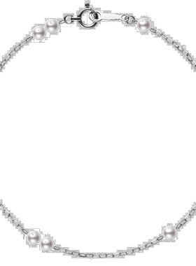 日潮跑腿Mikimoto御木本女士18K白金珍珠手镯 流行时尚首饰