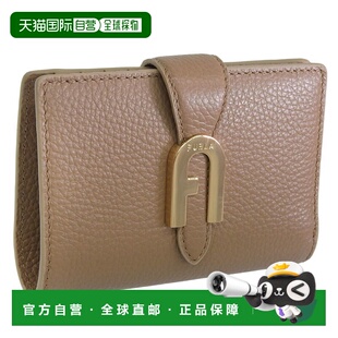 日本直邮FURLA 女士钱包双折钱包折扣店棕色SOFIA GRAINY M COMPA