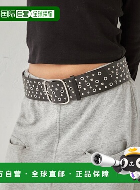 1h可退 日本直邮WHO'S WHO gallery 女士 宽版镶钻装饰 时尚腰带
