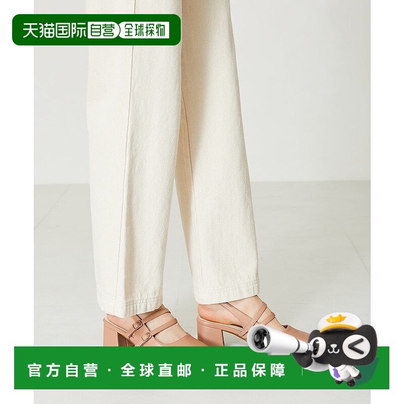 日本直邮Oriental Traffic 方形鞋头后带绑带女鞋 [OR526BW001684