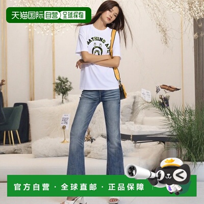 1h可退 日本直邮A BATHING APE 男女同款全棉鲨鱼学院风T恤橡胶印