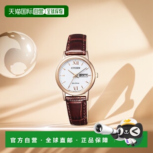 日本直邮CITIZEN西铁城COLLECTION皮革表带女士手表EW3252 07A